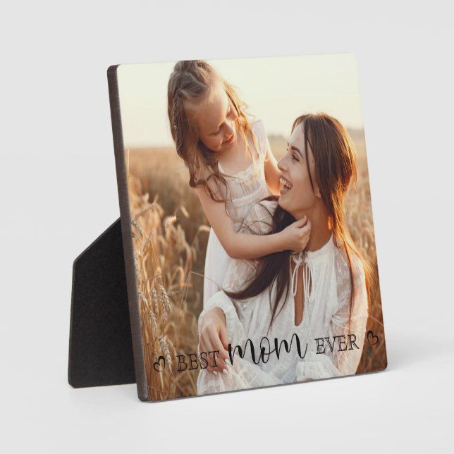 Personalized Minimal Modern Frameles Picture Photo Plaque (Front)