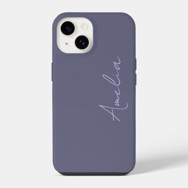 Personalized Minimal Modern Purple iPhone Case (Back)