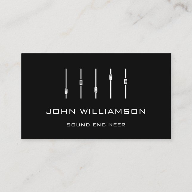 Personalized minimal Sound Engineer Engineering Business Card (Front)