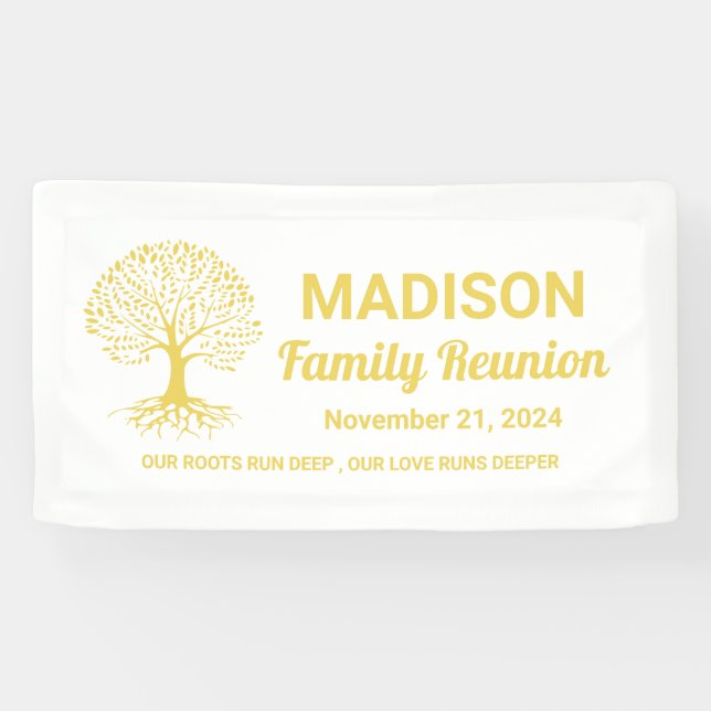 personalized minimal white family reunion banner (Horizontal)