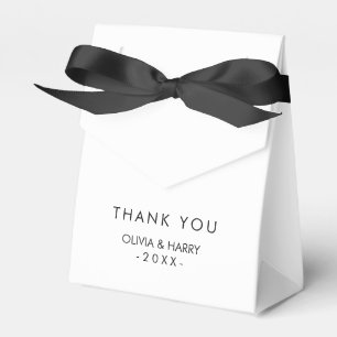 Personalized Minimal White Wedding Favour Box