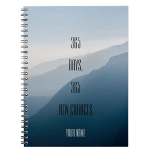 Personalized minimalist 365 days 365 new chances notebook