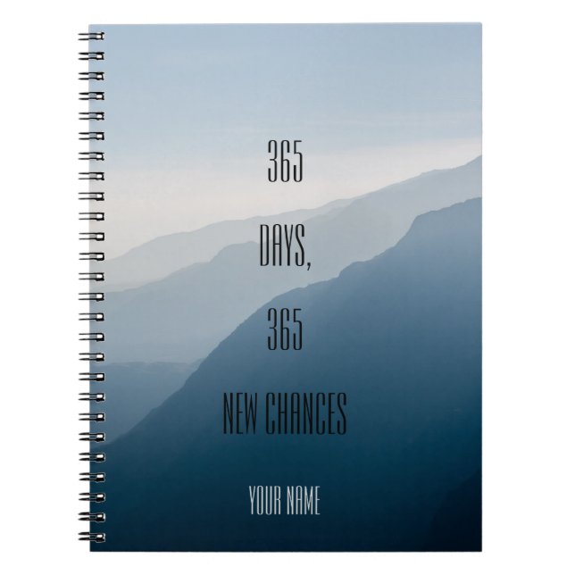 Personalized| minimalist| 365 days 365 new chances notebook (Front)