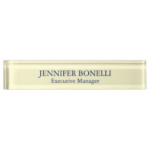 Personalized minimalist add your name cream color nameplate