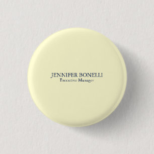 Personalized minimalist add your name cream colour 1 inch round button