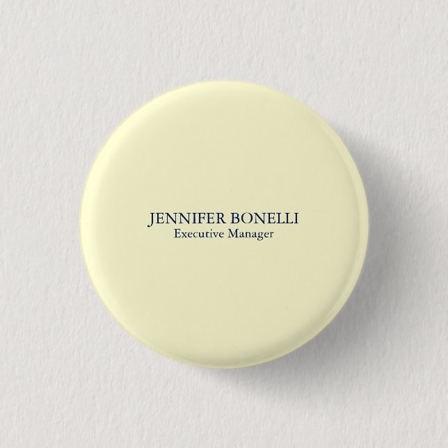 Personalized minimalist add your name cream colour 1 inch round button (Front)
