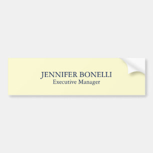 Personalized minimalist add your name cream colour bumper sticker