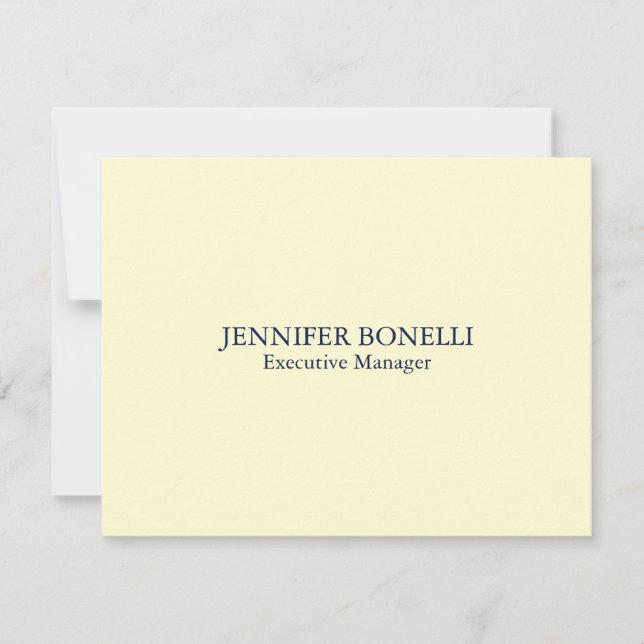 Personalized minimalist add your name cream colour card (Front)