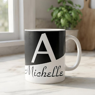 Personalized Minimalist Black & White Name Gift Coffee Mug