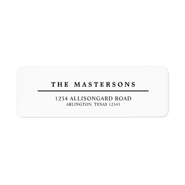 Personalized Minimalist Black & White Return  (Front)