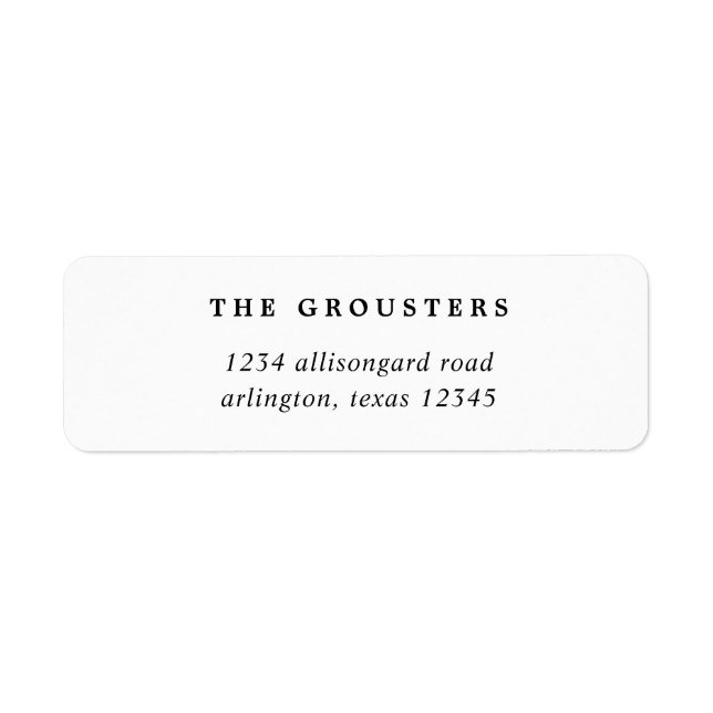Personalized Minimalist Black & White Return  (Front)