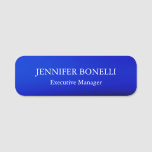 Personalized minimalist blue add your name tag