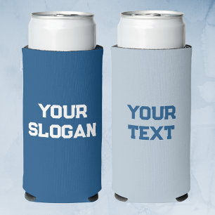 Personalized Minimalist Blue Colours Seltzer Can Cooler