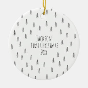 Personalized Minimalist Boho Baby Ornament