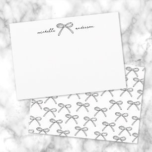 Personalized Minimalist Bow Name Card
