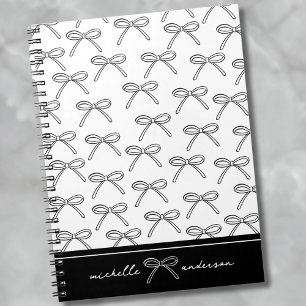 Personalized Minimalist Bow Name Notebook