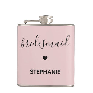 Personalized Minimalist Bridesmaid Custom Gifts Hip Flask