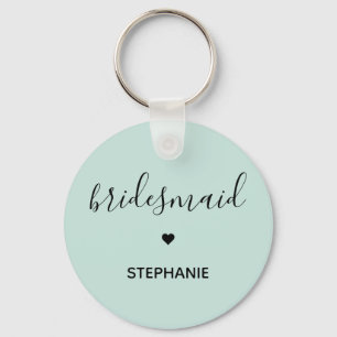 Personalized Minimalist Bridesmaid Custom Gifts Keychain