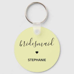 Personalized Minimalist Bridesmaid Custom Gifts Keychain