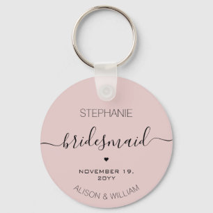 Personalized Minimalist Bridesmaid Custom Gifts Keychain