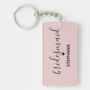 Personalized Minimalist Bridesmaid Custom Gifts Keychain