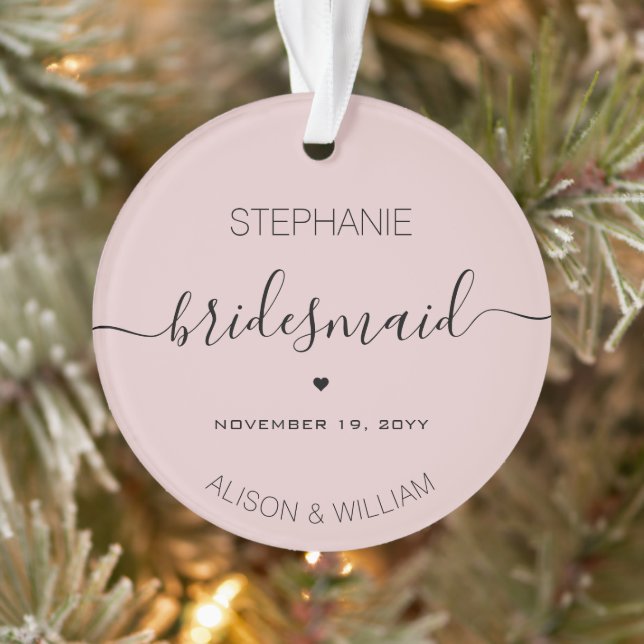 Personalized Minimalist Bridesmaid Custom Gifts Ornament (Tree)