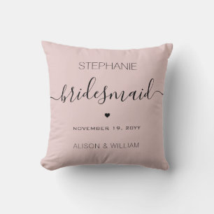 Personalized Minimalist Bridesmaid Custom Gifts Throw Pillow