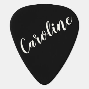 Personalized Minimalist Calligraphy Name in Black Guitar Pick