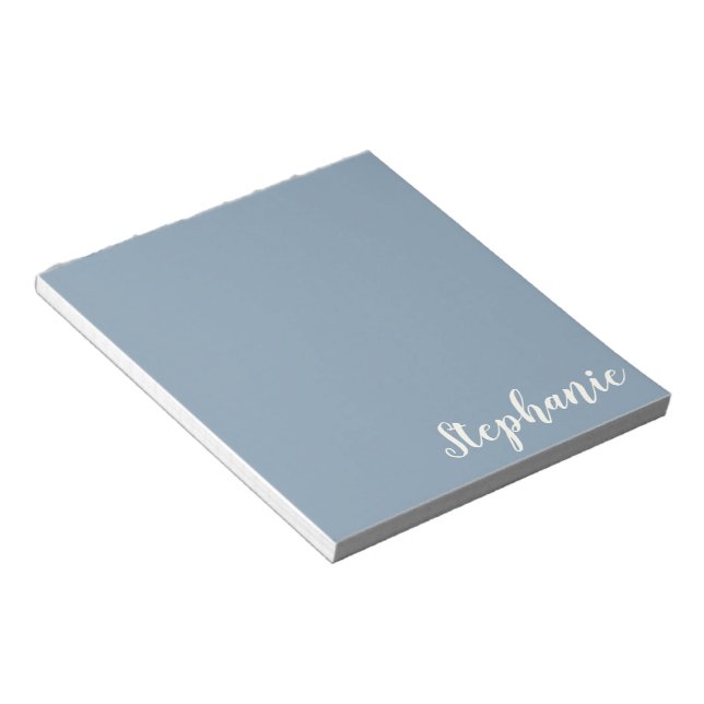 Personalized Minimalist Calligraphy Name in Blue   Notepad (Angled)