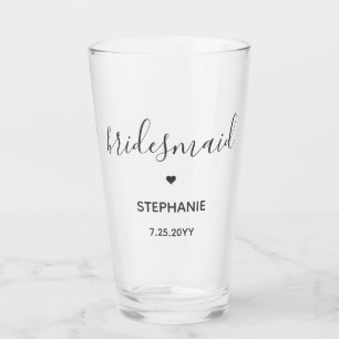 Personalized Minimalist Chic bridesmaid Gifts Glass