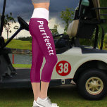Personalized Minimalist Chic Wine White Name Yoga Capri Leggings<br><div class="desc">Elevate your activewear with these Personalized Minimalist Chic Wine and White Typography Pet Cat Animal Name Custom Text Yoga Capri Leggings. Designed for style and performance, these ladies' sporty chic activewear pants offer a sleek, modern look with a custom name design in a large open sans font. Perfect for yoga,...</div>