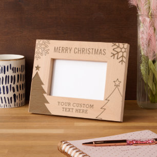 Personalized Minimalist Christmas Tree Festive Etched Frames