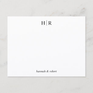 Personalized Minimalist Classic Two Monogram Card