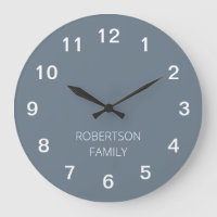 Personalized Minimalist Cool Grey Wall Clock
