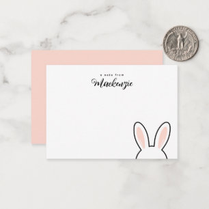 Personalized  Minimalist Cute Bunny Ears Easter Card