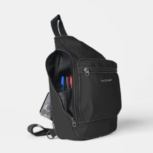 Personalized Minimalist Dark Grey Sling Bag