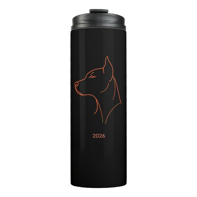 Personalized Minimalist Doberman Line Art Mug (Front)
