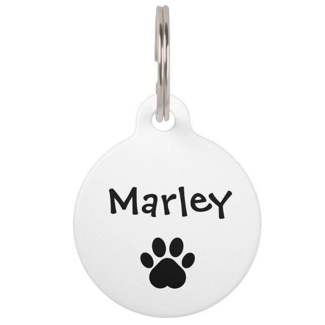 Personalized Minimalist Dog Round Pet Tag (Front)