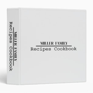 Personalized Minimalist Family Recipe Cookbook Binder