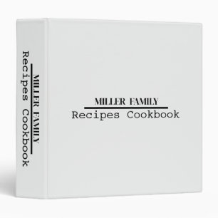 Personalized Minimalist Family Recipe Cookbook  Binder