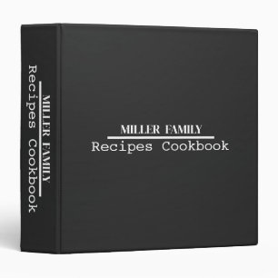 Personalized Minimalist Family Recipe Cookbook  Binder