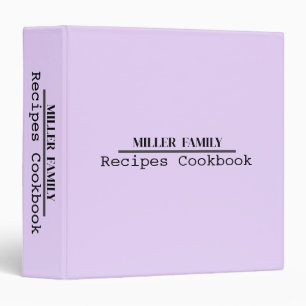 Personalized Minimalist Family Recipe Cookbook Binder