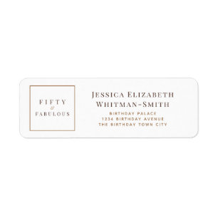 Personalized Minimalist Fifty & Fabulous Birthday