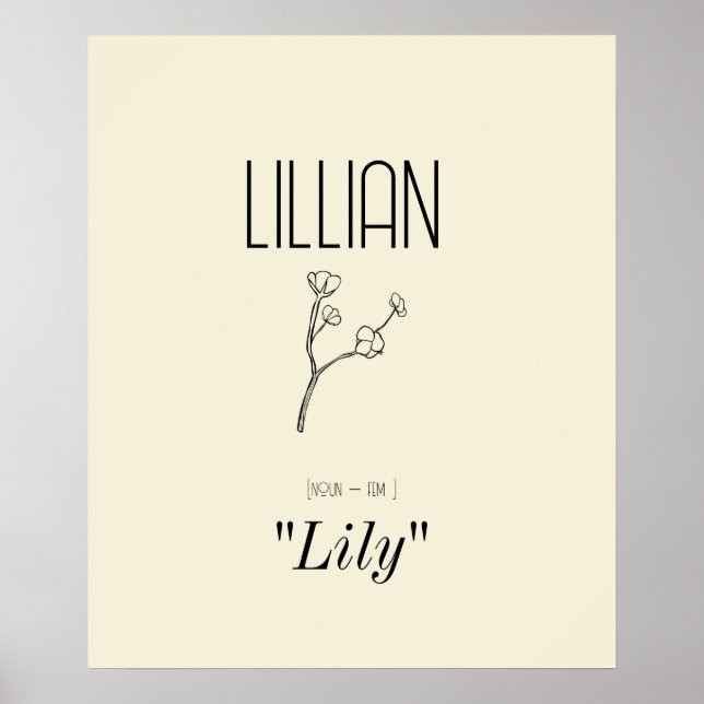 Personalized Minimalist Floral Wall Art  (Front)