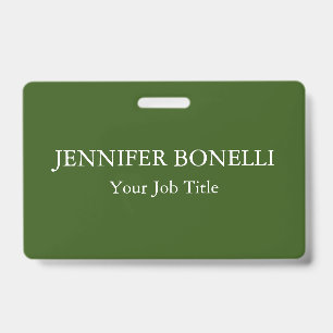 Personalized minimalist forest green customized badge