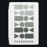 Personalized Minimalist Geometric Monochrome Grey  iPad Pro Cover<br><div class="desc">Protect your iPad in style with this sleek, minimalist cover featuring a modern geometric design in monochrome shades. Perfect for lovers of clean, contemporary aesthetics, this customizable cover includes a variety of shapes in a gradient from light to dark grey, creating a sophisticated look. Add your name for a personal...</div>
