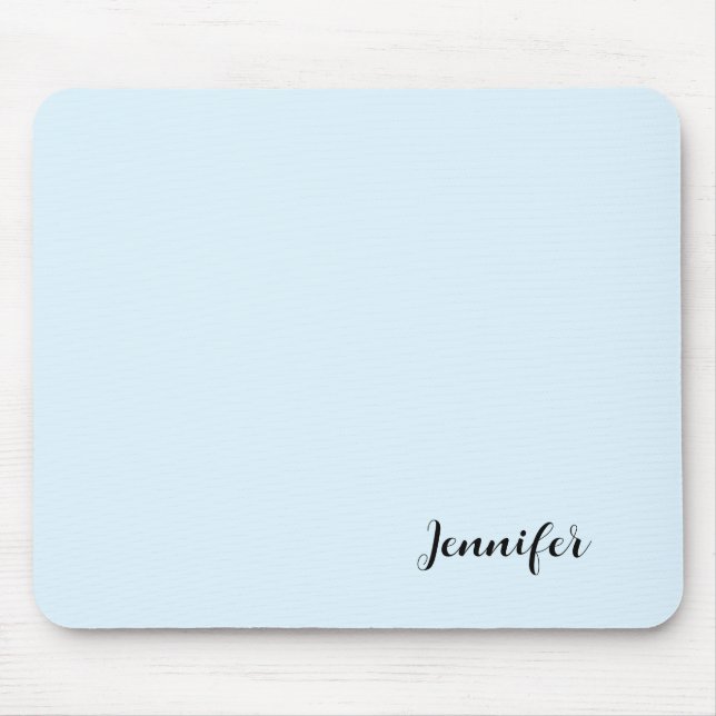 Personalized Minimalist Girly Pastel Blue Mouse Pad (Front)