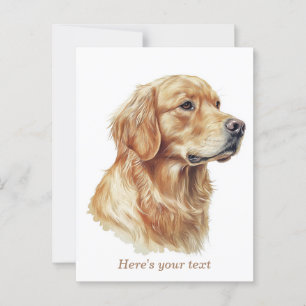 Personalized Minimalist Golden Retriever  Postcard