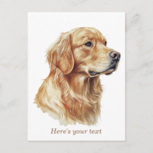 Personalized Minimalist Golden Retriever  Postcard