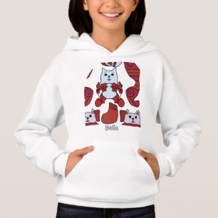 Personalized Minimalist Holiday Cats in Stockings